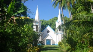 L'église Notre-Dame de Paix sur l'île Akamaru en Polynésie française,